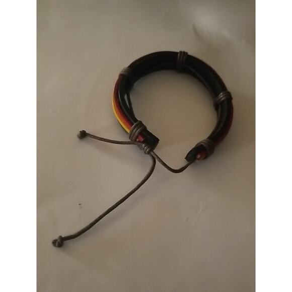 Adjustable Rasta Reggae Bracelet Multicolor - Picture 10 of 13